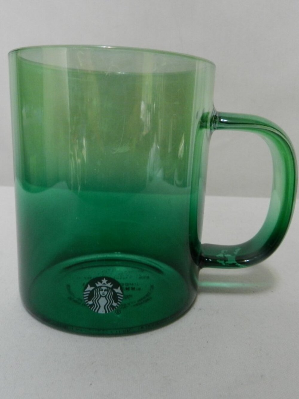Starbucks green glass Mug Cup 12 oz Vintage